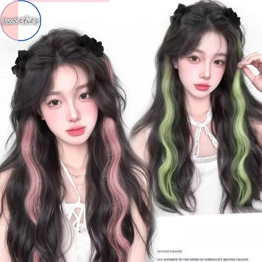 Parrucca sintetica con orecchio da elfo alla moda, dolce principessa, testa, fiocco, clip-on, capelli ricci, coda di cavallo per le donne