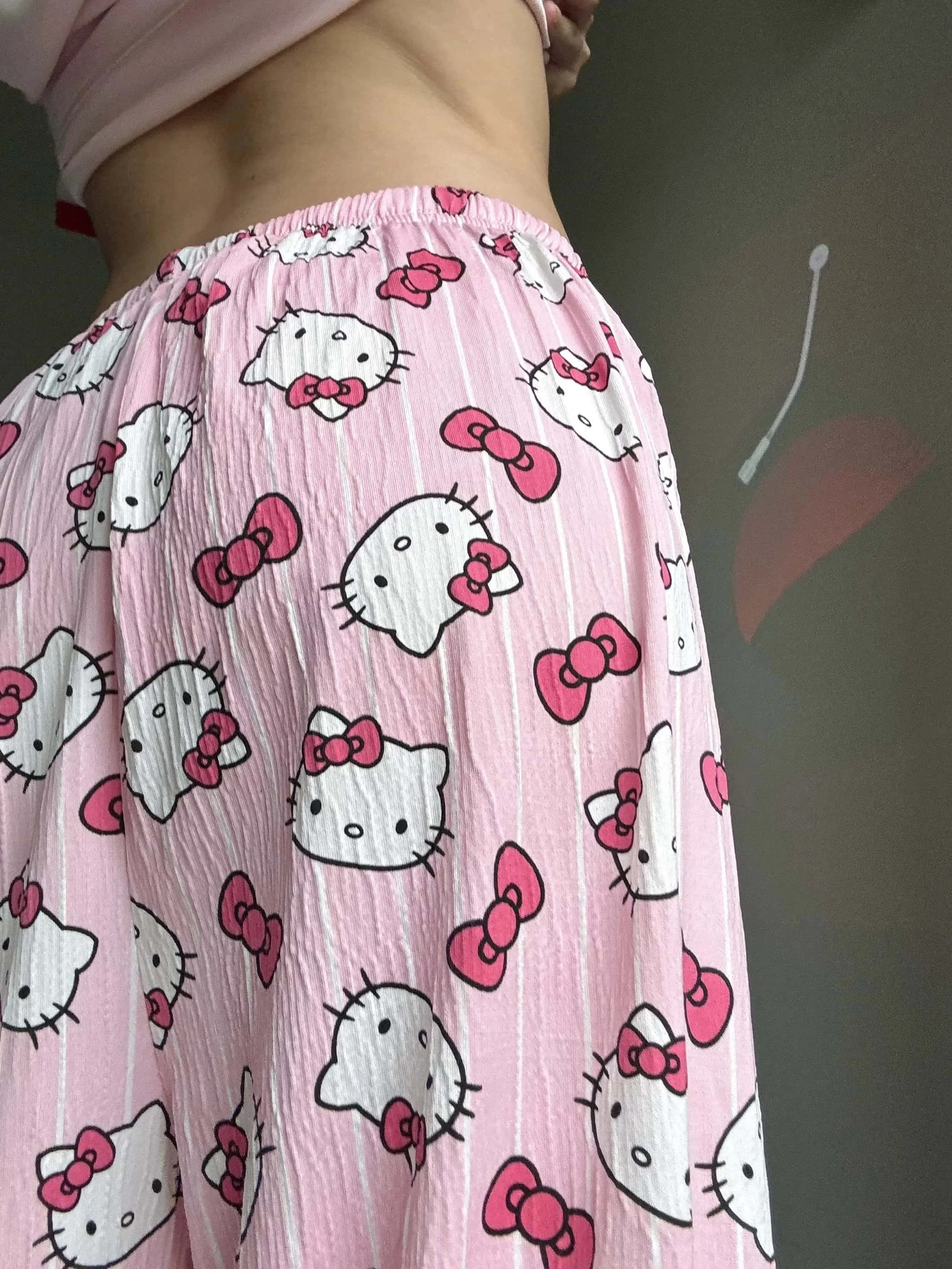 Hello Kitty Flannel Pajama Pants Anime Cartoon Sanrio Home Pants Couple Home Sleepwear Trousers Leisure Home Clothing image 2