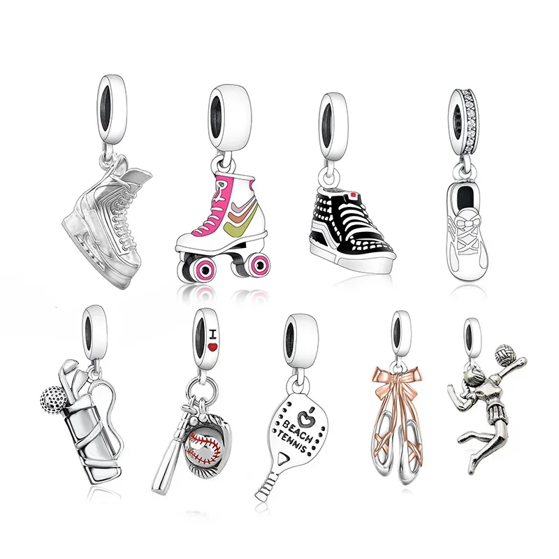FC Jewelry Fit Original Pan Charms Bracelet 925 Silver Ice Roller Skating Hockey Shoes Bead For Making Women Berloque 2022