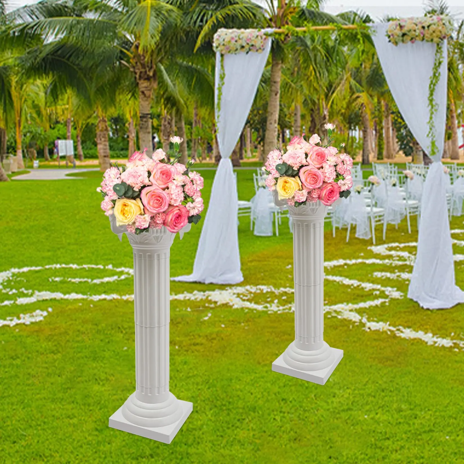 عمود روماني لحفلات الزفاف، عمود المناظر الطبيعية، حامل زهور للحفلات التمثال الفني للأماكن الداخلية والخارجية وحدائق أعياد الميلاد والكنيائس دي