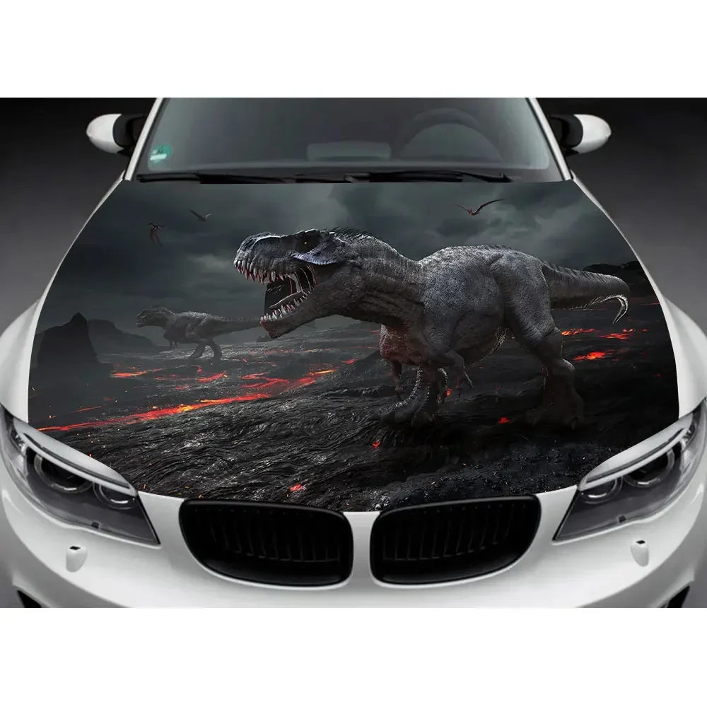 

Виниловая наклейка на капот автомобиля с изображением животных, динозавра, полноцветная графическая наклейка на автомобиль, полноцветная графическая наклейка на заказ, подходит для любого автомобиля