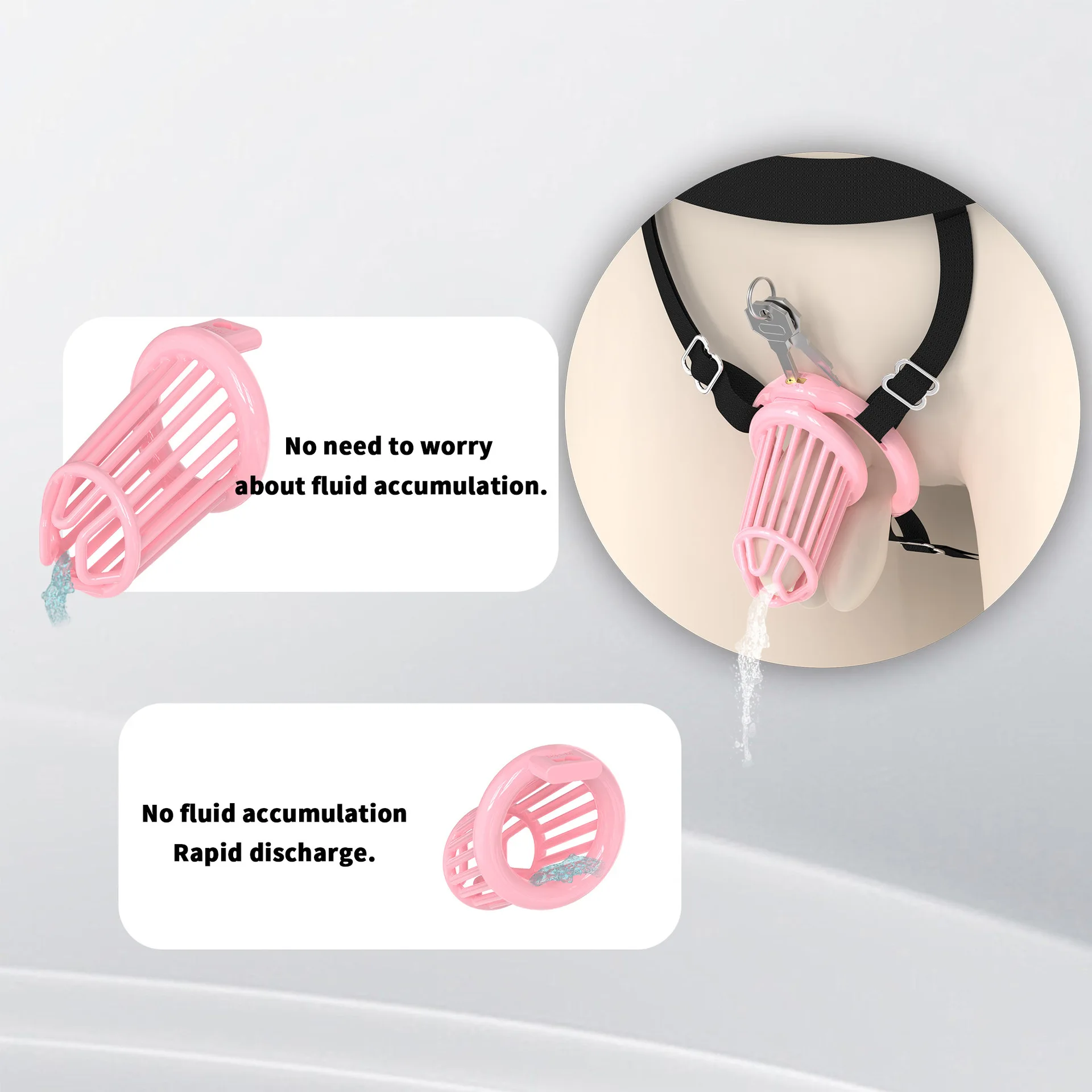 Hollow Penis Chastity Lock Chastity Device Bondage Sissy Breathable Chastity Cage Abstinence Sex Toys for Men Urethral Catheter - view 4