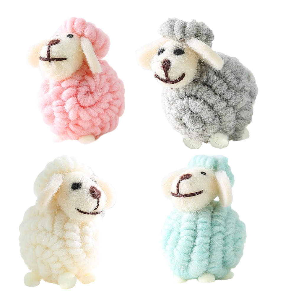 

4 Pcs Docker Felt Sheep Ornaments for Christmas Tree Hanging Pendant Decorations
