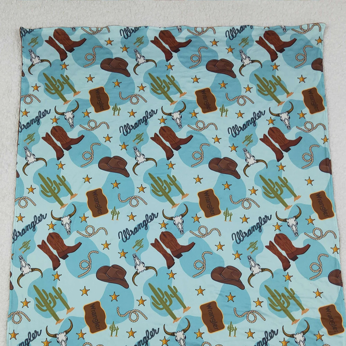 أحذية أطفال غربية تحت عنوان طفل صغير مع بطانيات صبار مينكي وقبعة جمجمة الثور للأطفال مجموعة غربية مقاس 29*43 بوصة