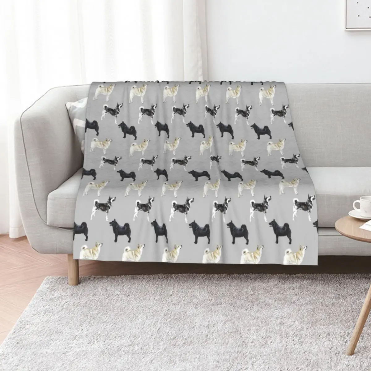 

Norwegian Buhund Repeat Pattern Throw Blanket Giant Sofa Beach Blankets For Sofas Winter beds Blankets