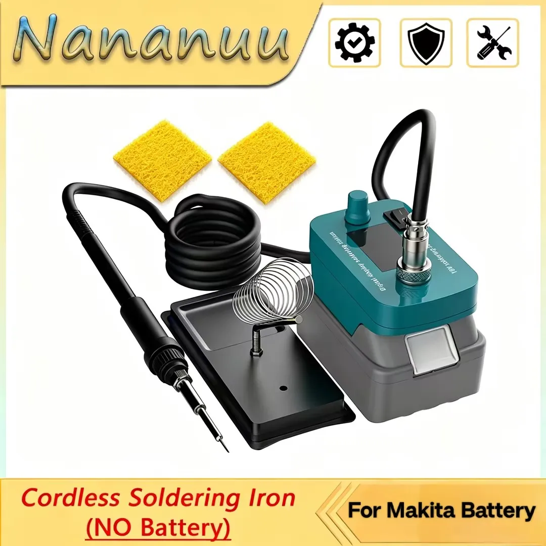 Nananuu Cordless Soldering lron Tool 300-510 Adjustment Fast Heating 60W PCB Soldering Tool For Makita 14.4V-18V Battery