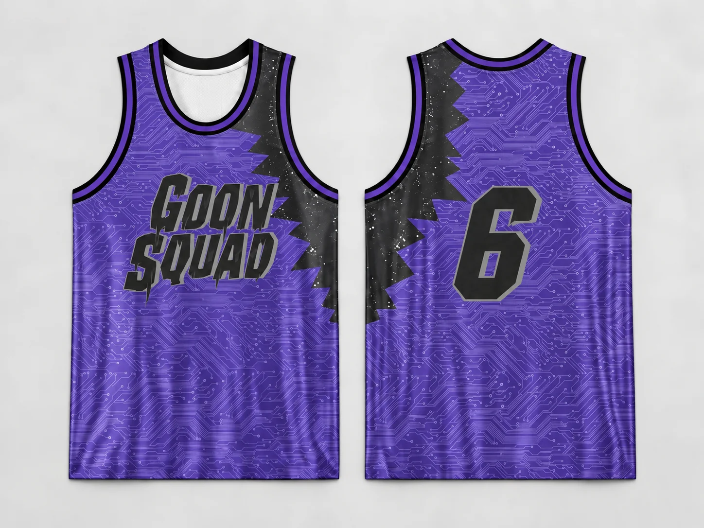 Looney Tunes Space Jam 2 Tune Squad LeBron James No.6 Basketball Jersey Kids Adults Unisex Blue  Purple Navy Sleeveless Tank Top