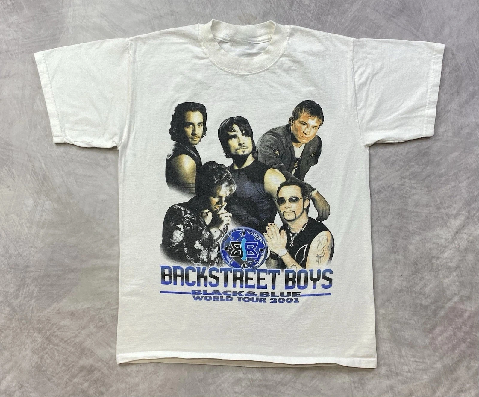 

Vintage 2001 Backstreet Boy Tour T-Shirt Concert Size Medium American Band Singer T-shirt Men Street Hip-hop Rock Short-sleeved