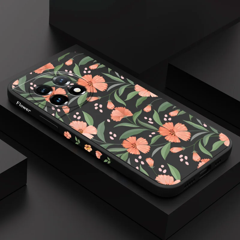 

Charming Flower Phone Case For Oneplus 13 13R 12 12R 11 11R 10 10R 10T 9R 9RT 9 8T 8 7 7T Pro 5G Liquid Silicone Cover