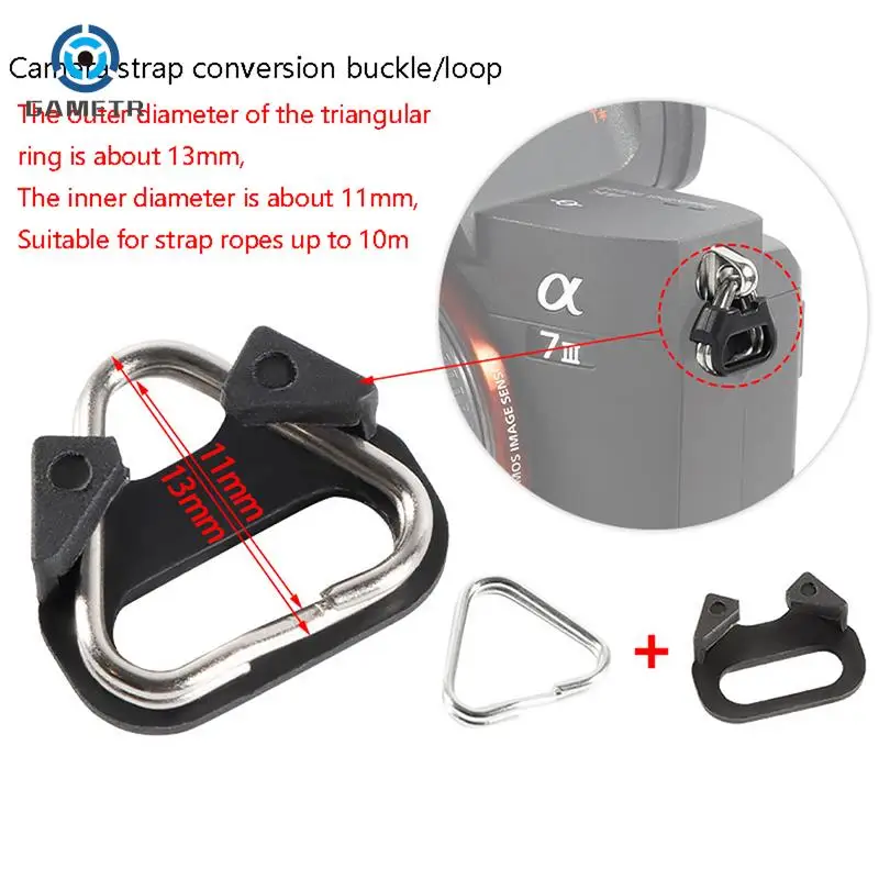 1Pair Camera Lug Ring Camera Strap Triangle Split Ring Hook For Slr Camera Strap Conversion Ring Metal Connection Buckle new