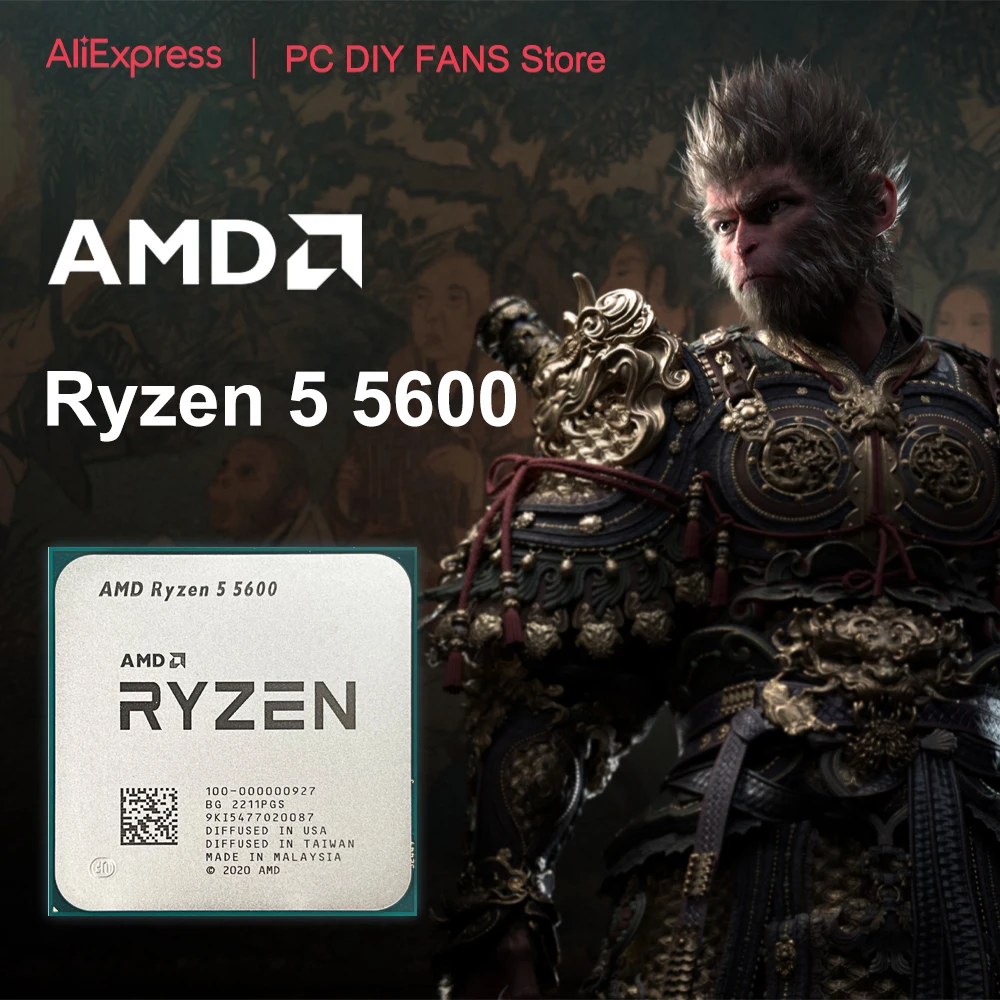 NEW AMD Ryzen 5 5600 R5 5600 3.5 GHz 6-Core 12-Thread CPU Processor 7NM L3=32M 100-000000927 Socket AM4 No Fan