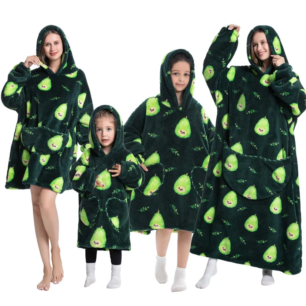 الأسرة مطابقة الملابس أمي أبي الاطفال المتضخم هوديس قطعة واحدة قمصان سويت شيرت بقلنسوة البلوفرات الأسرة نظرة وتتسابق البطانيات التلفزيون