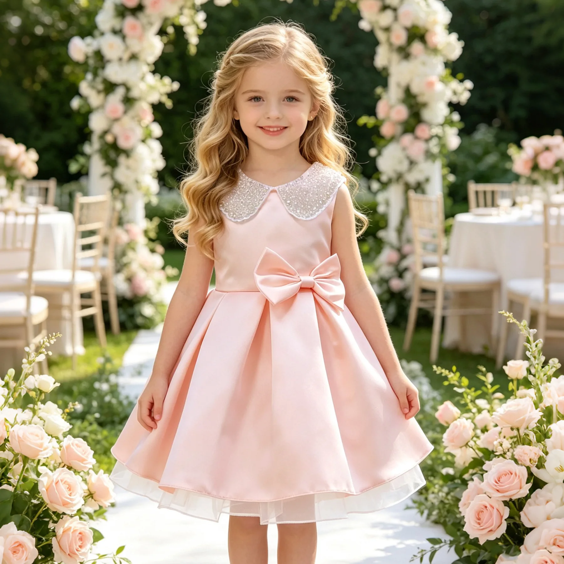 Children Princess Dresses Girl Brief Dress for Girls Child Clothes Bow