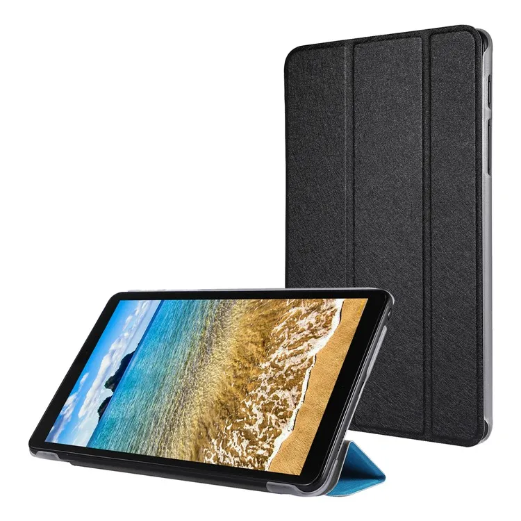 

Silk Texture Leather Tablet Tri-fold Stand Case for Samsung Galaxy Tab A7 Lite 8.7-inch - Black
