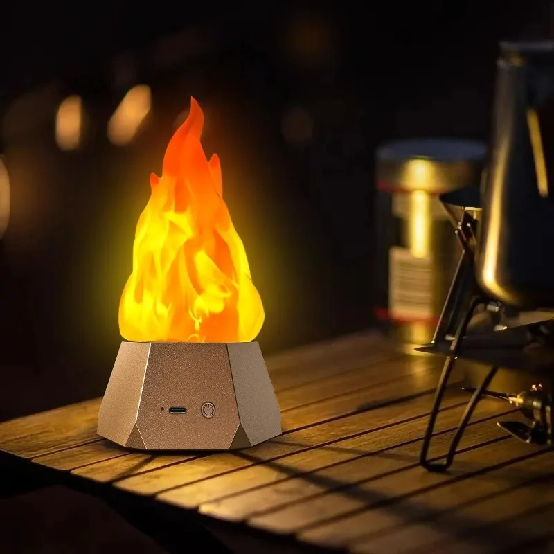 

LED Simulated Flame Light USB Rechargeable Portable Campfire Lamp Outdoor Camping Courtyard Landscape and Home Ambiance Decor