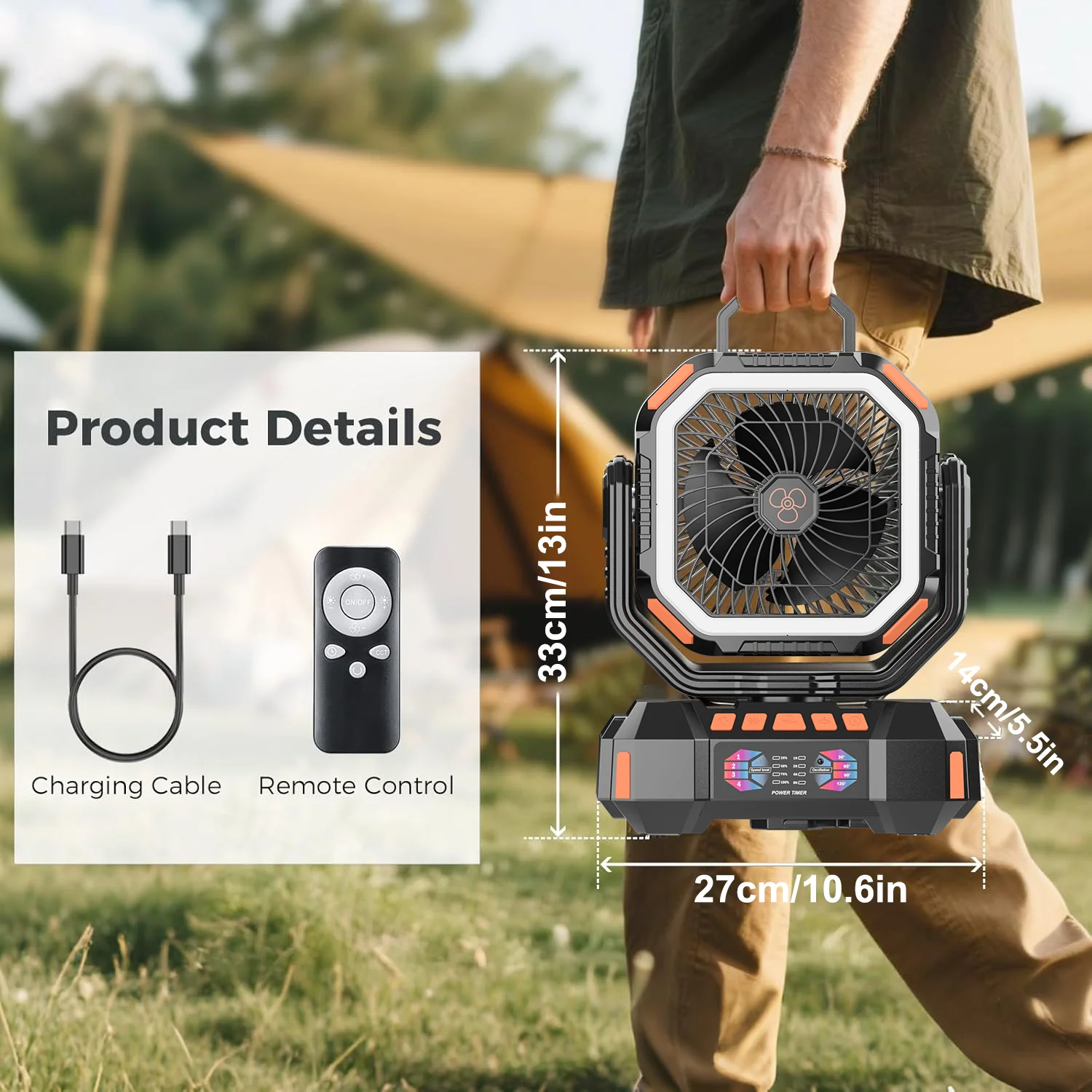Portable Camping Fan Rechargea - Outdoor Power Pedestal ulasan dan harga