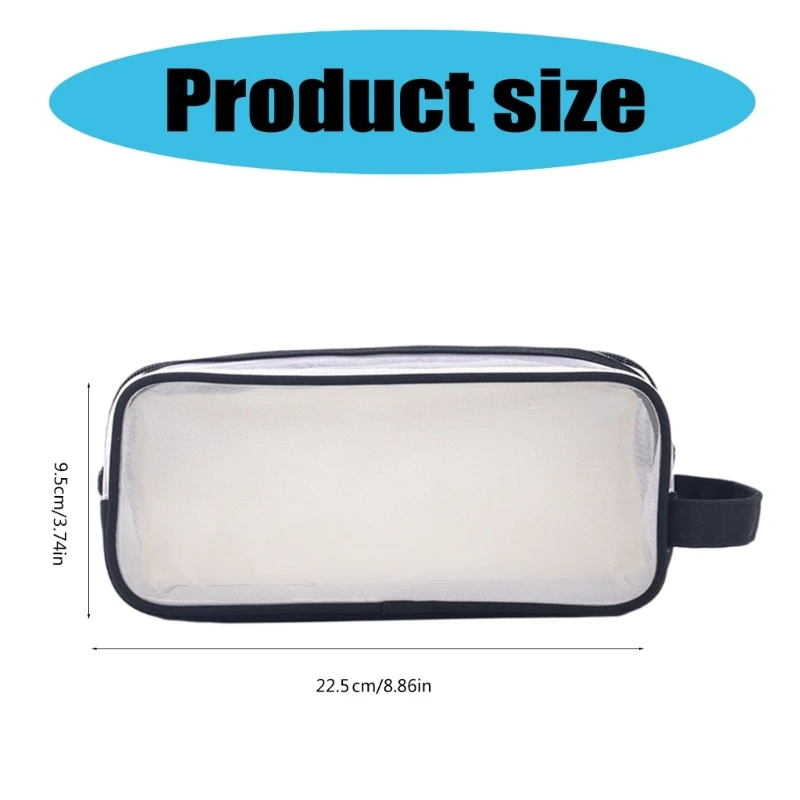 Estojo caneta transparente para exames estudantes, estojo caneta multifuncional capacidade