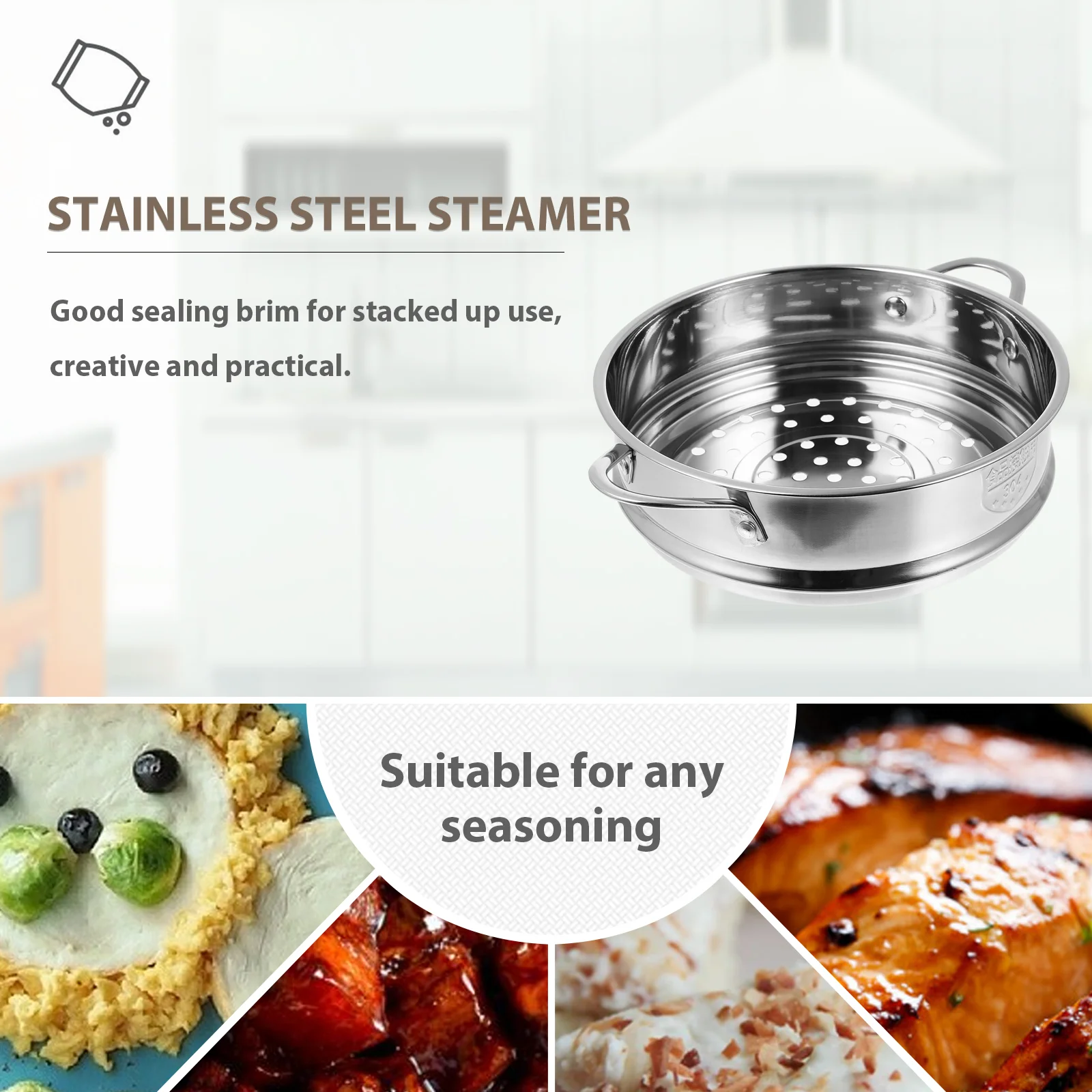 16 Cm Cookware Steamer Grid Bbq Grill Rack Kitchen Stainless Steel Baby Airfryer