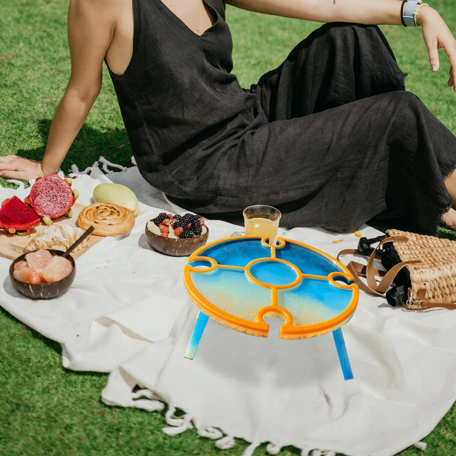 

Portable Foldable Wine Table Leg Mold Silicone Durable Reusable Outdoor Picnic DIY Supple Silicone Mold for Handmade Use