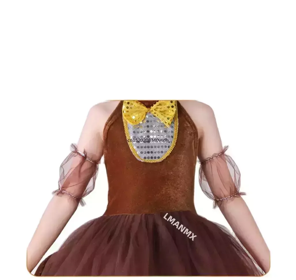 Vestido bonito de dança macaco para meninas, Animal Cosplay, Halloween Costume para crianças, vestido novo