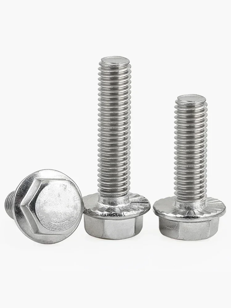 20pcs M5 M6 M8 Hexagon Bolt Flanged 6.8 Grade Outer Hexagon Flange Screw L=10-40mm GB5787 16MM Stainless Steel 20mm 25mm No-slip