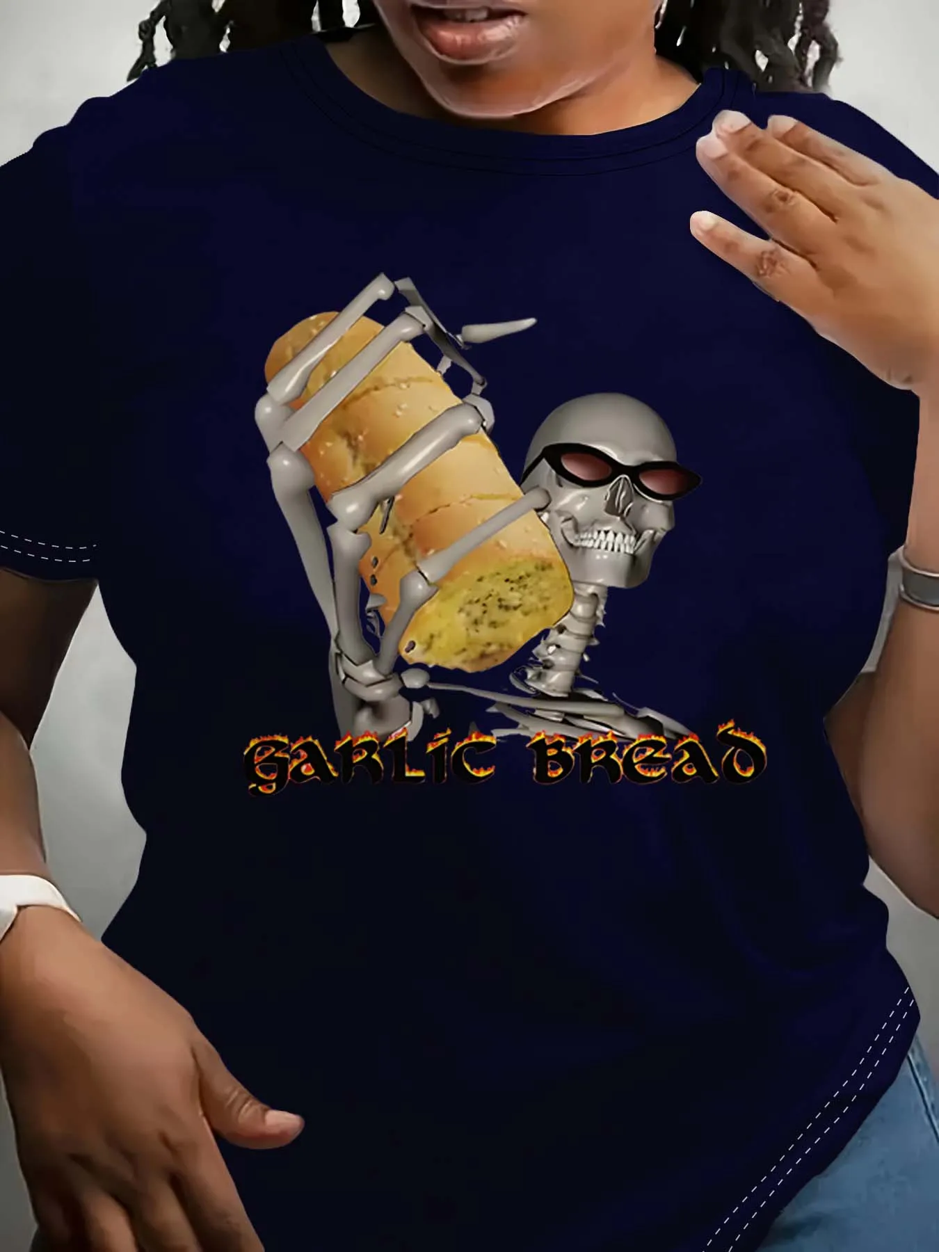 พลัสขนาดโครงกระดูกขนมปังกระเทียมธีมเครื่องแต่งกายแฟชั่นสุดเก๋