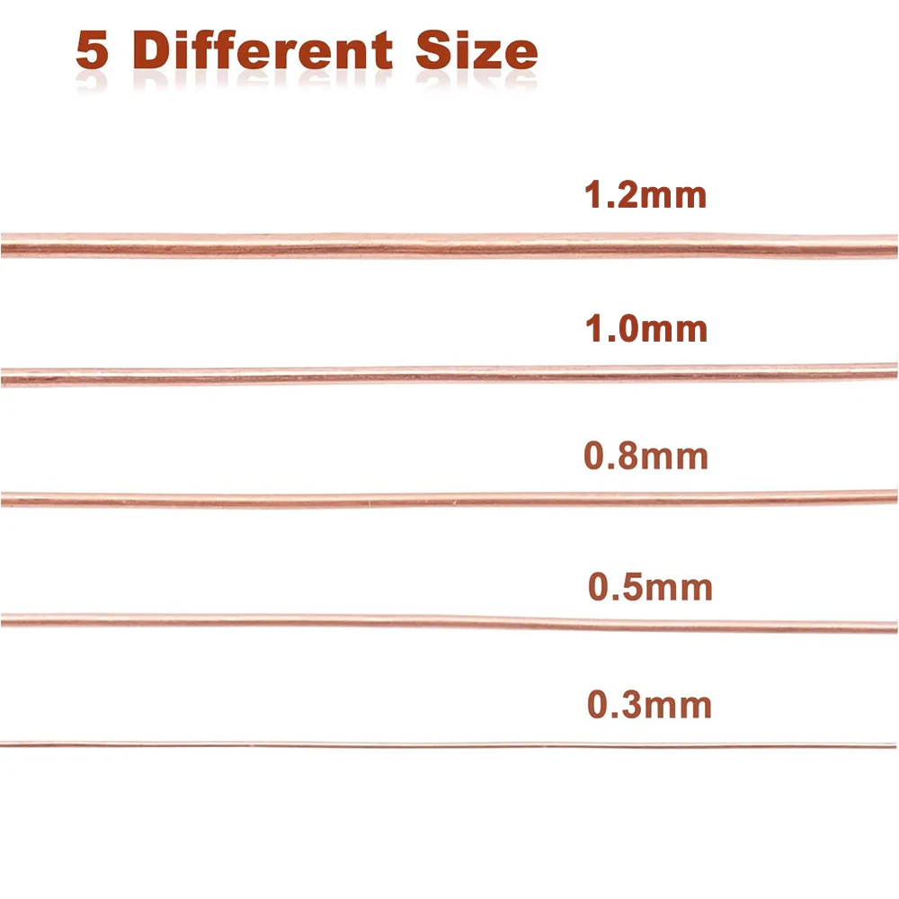 10 m T2-Draht aus reinem Kupfer, runde Spule, leitfähige Kabel aus blankem Kupfer für elektrische Leitungen, DIY-Handwerk, 0,3/0,5/0,8/1/1,2 mm – Detail 6