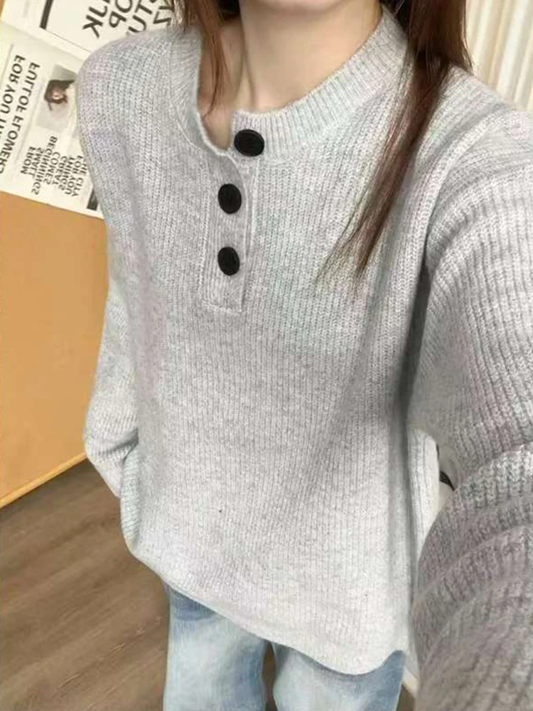 

Мужской свитер American Cleanfit Knitwear с воротником хенли, осенне-зимний, для пар, базовый, повседневный, для ношения под одеждой