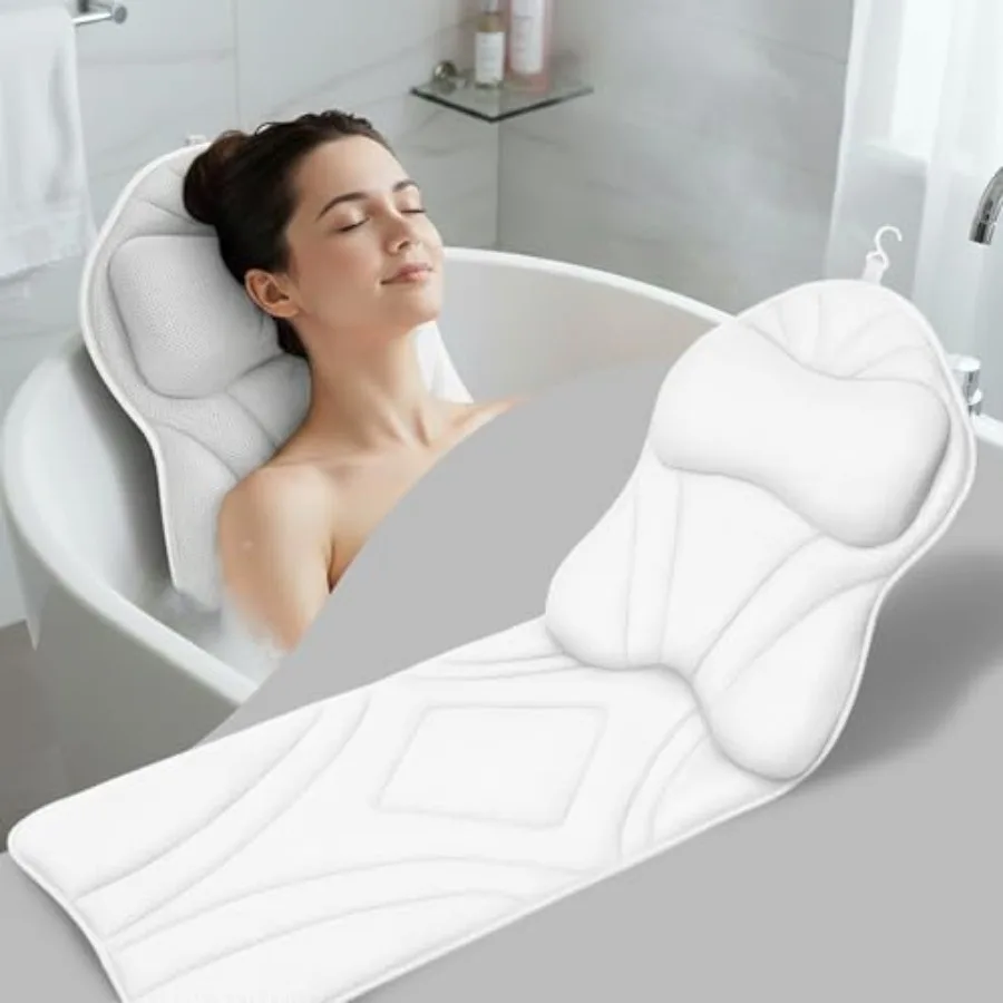 

Full Body Bath Pillow for Tub Luxury Bathtub Cushion with Head Neck Shoulder Back Support Quick Dry Mold Resistant