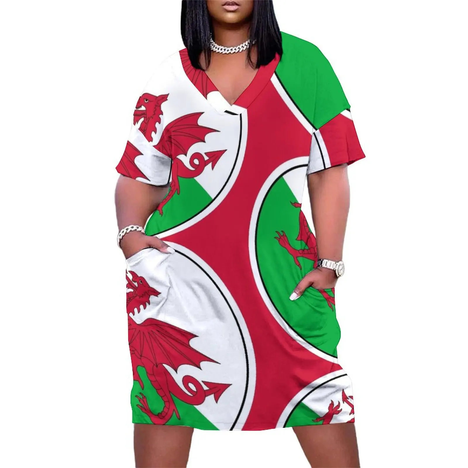 

Welsh Flag Gifts, Stickers, Masks & Products (GF) Loose Pocket Dress summer dress woman 2025 trendy sexy dress
