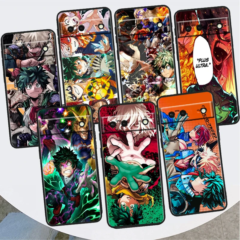 

M-My Hero A-Academia Anime Cool For Google Pixel 8 7A 7 6A 6 5A 5 4 4A XL 5G Black Silicon Shockproof Shell Soft Phone Case