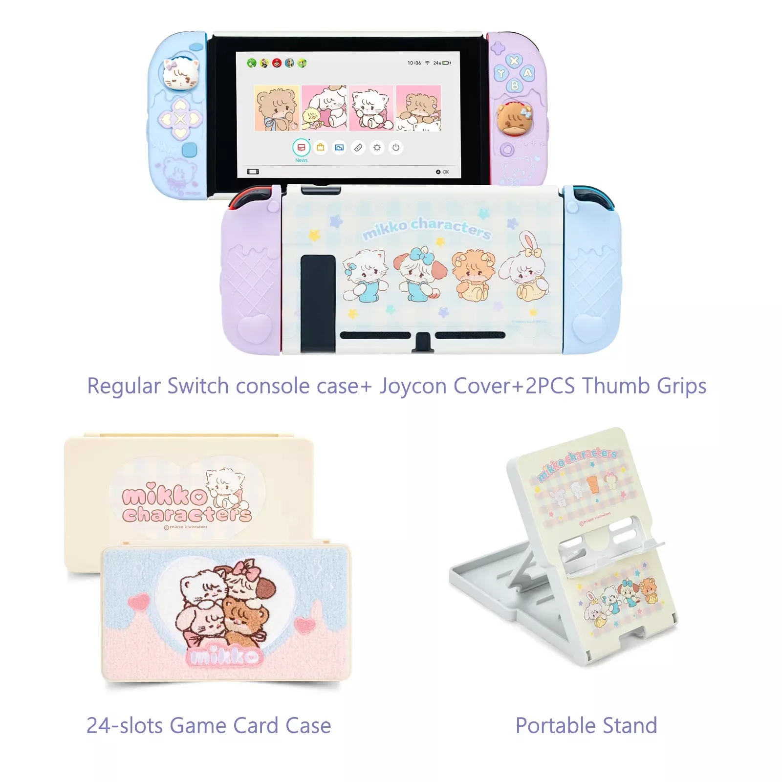 Geekshare-Nintendo Switch用のMikko保護ケース,ジョイコンカバー,サム