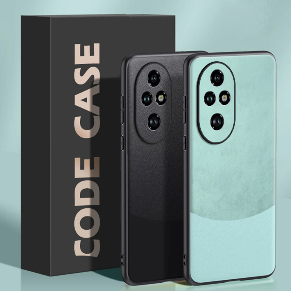 

Leather Case for Huawei Honor 200 Pro Splicing Pattern Full Camera Silicone Protection Phone Cover Honor200Pro ELP-AN00 ELI-AN00