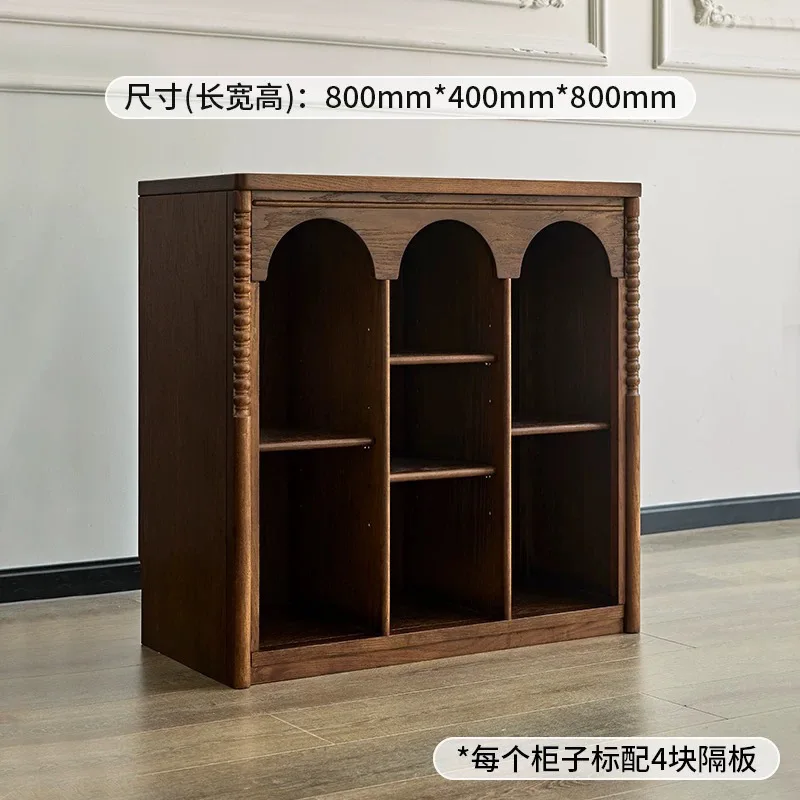 Антикварная обеденная сторона из цельного дерева в стиле ретро у стены, чайная веранда для хранения, шкафчик для красоты, гостиной, дома