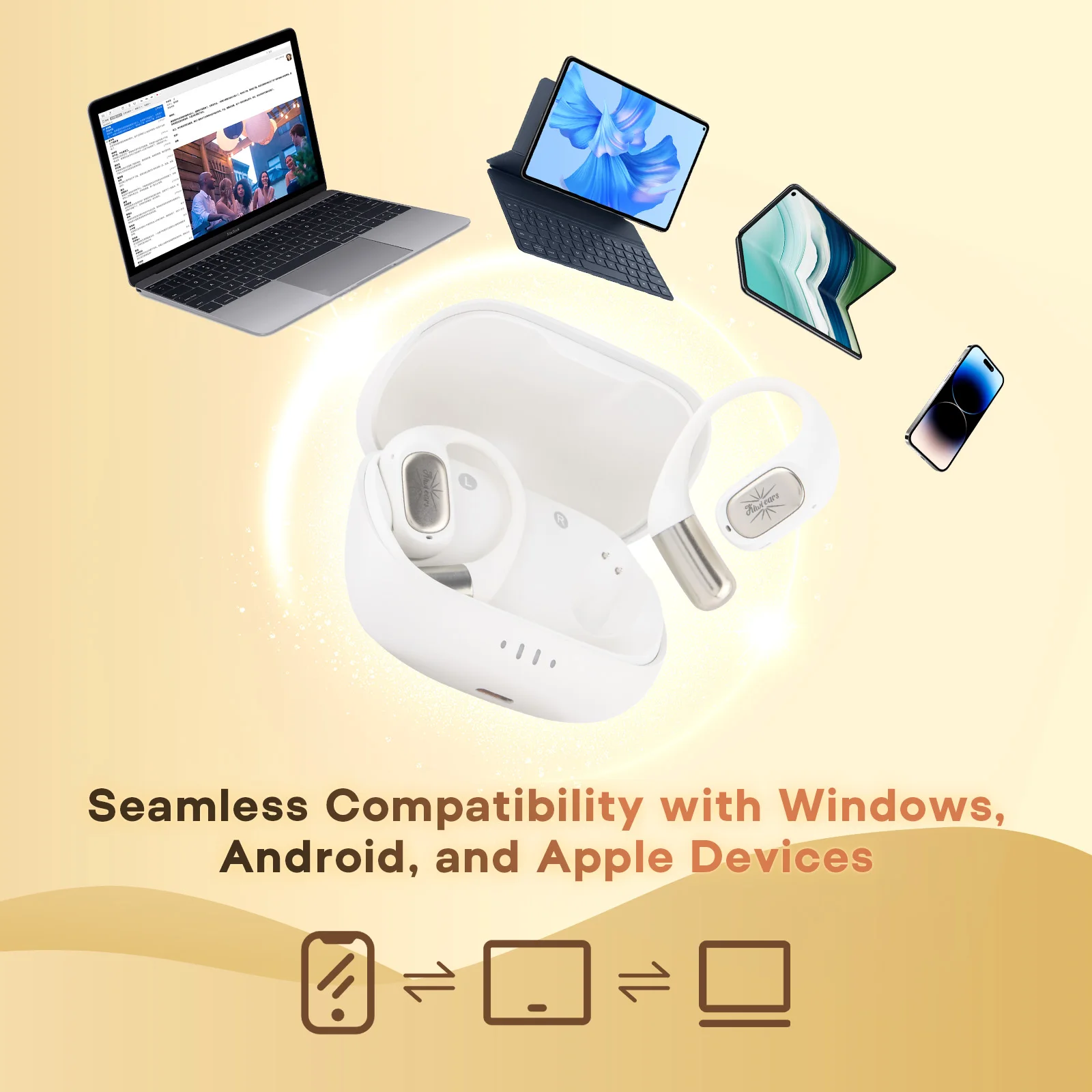 キウイイヤーズ アティバ OWS Bluetooth イヤホン 長時間バッテリー 快適なインイヤーヘッドセット 先進のBluetooth 5.4 ワイヤレス搭載