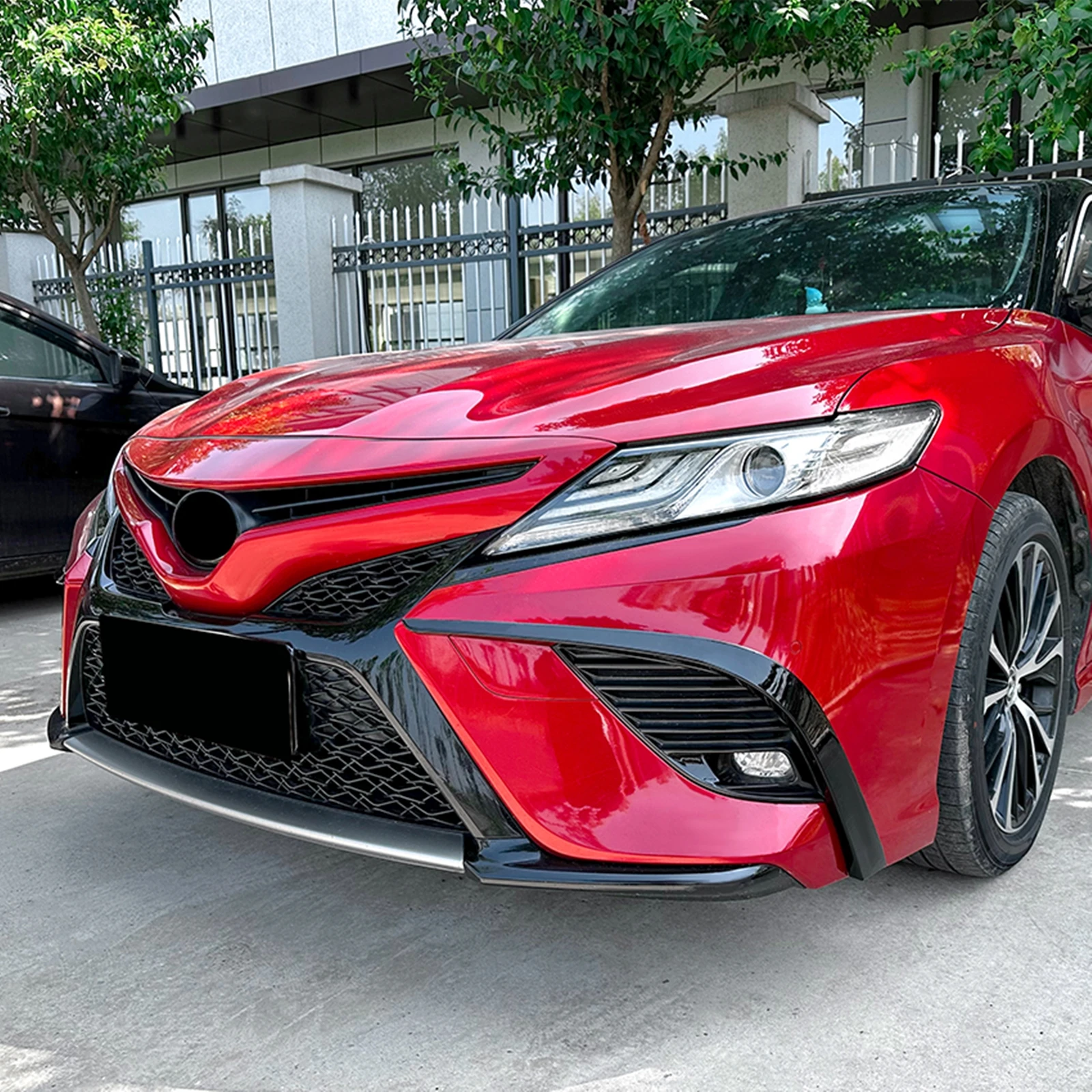 Front Bumper Side Air Vent Cover Trim Fog Light Lamp Intake Hood Splitter Frame Kit For Toyota Camry 8th SE XSE 2018-2020 Sport