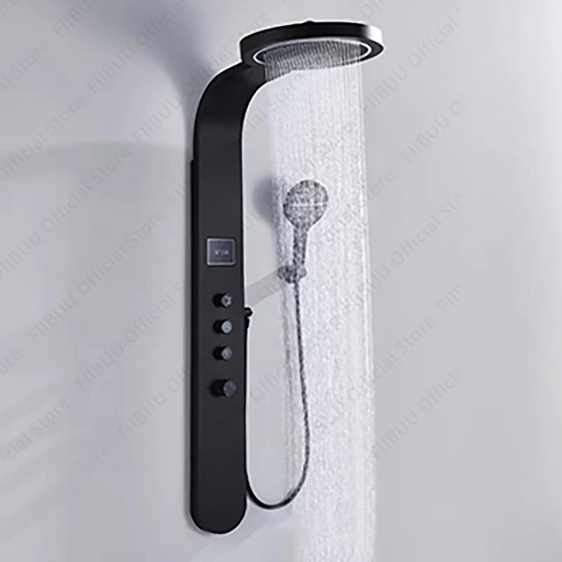 

Smart Rain Shower System Luxury Digital Display Shower Set Oversized Shower Head Pressure Water Massage New Bathroom Accessories