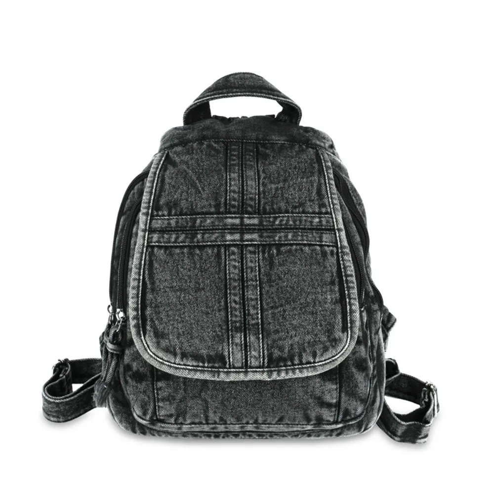 

Fashion Dual-Use Denim Backpack Denim Fabric Multi-Functional Retro Backpack Large Capacity Travel Bag Casual Use