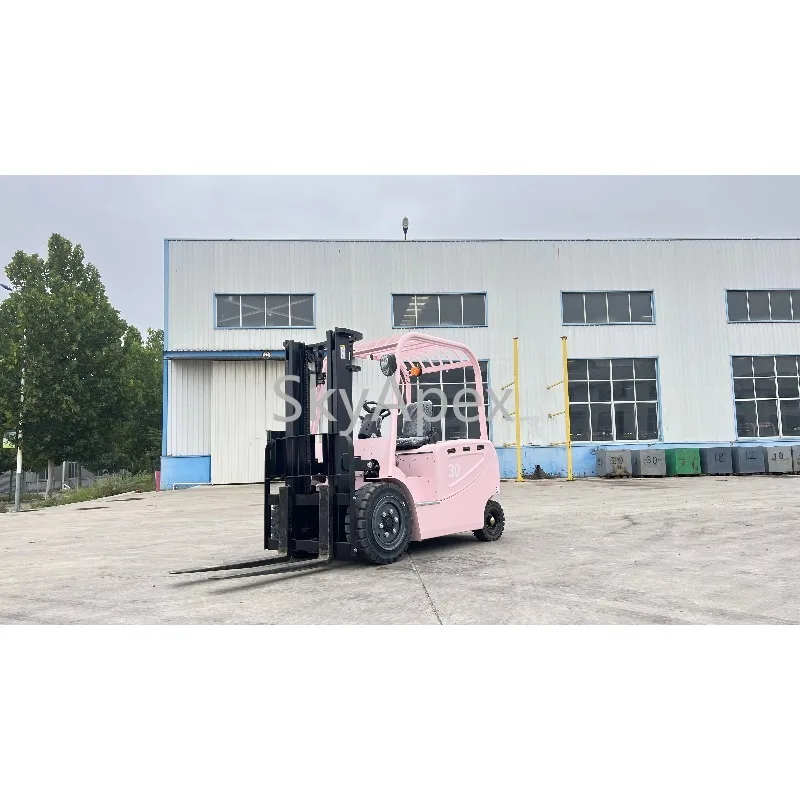 رافعة شوكية ببطارية عالية الجودة 3 طن رافعة شوكية كهربائية باللون الوردي مع بطارية ليثيوم مع دعم ما بعد البيع معتمد من CE