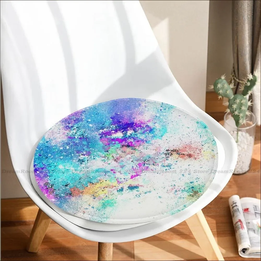 

Watercolor Ink Splash Arts Cushion Mat Modern Minimalist Style Meditation Cushion Stool Pad Cushion Anti-Slip Sofa Decor Tatami