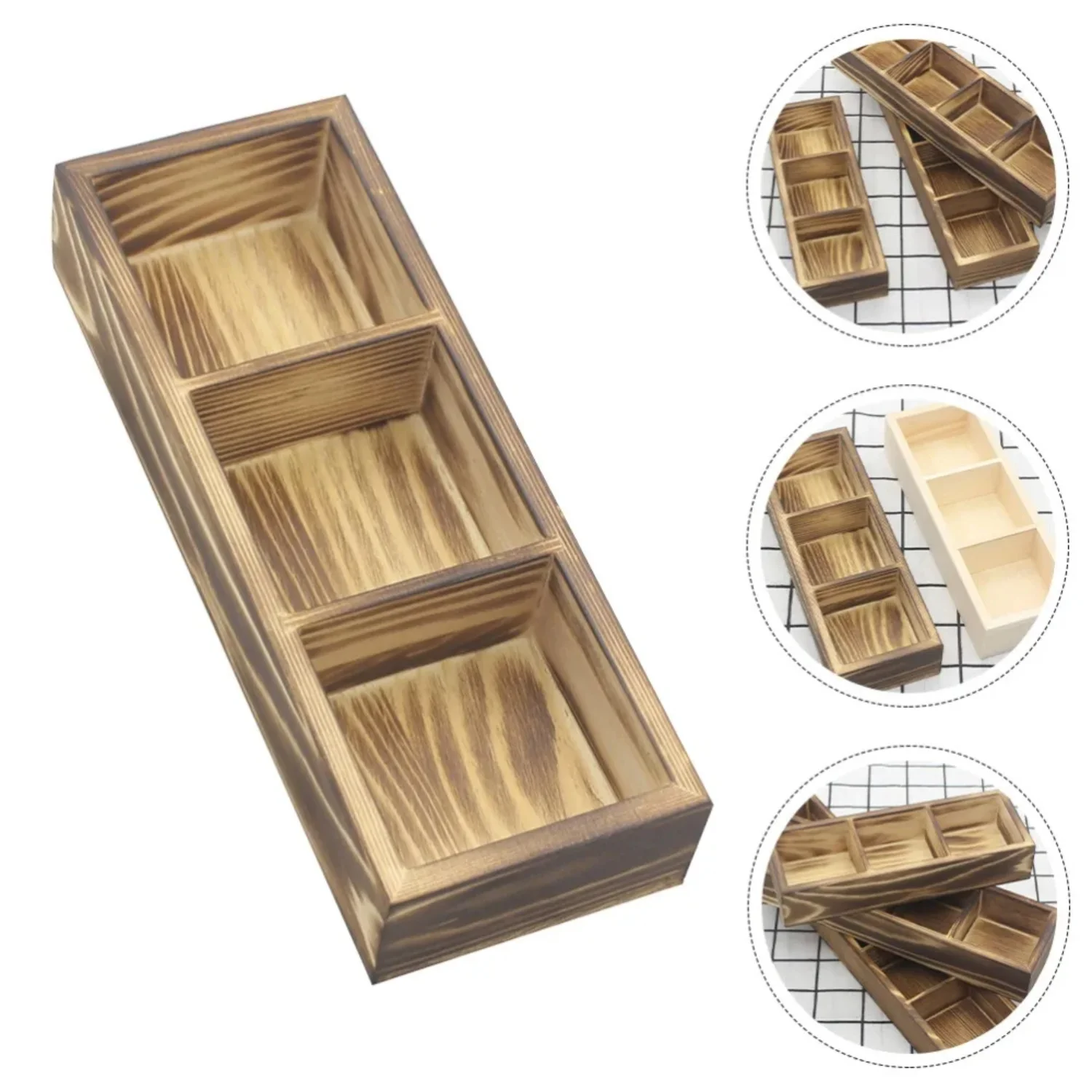 Tea Box Wood  Bins Small Condiment Packet Dispenser Countertop Small Teabags Containers Fleshy Flower Pot Box Tray