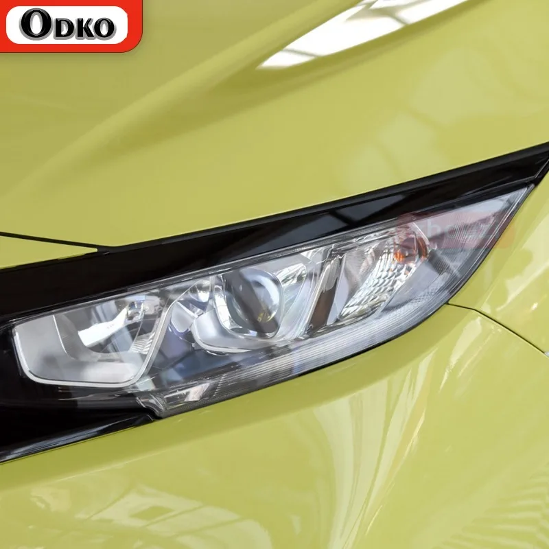 

Car Headlight Protective Tint Film Smoke Black Vinyl Transparent TPU Transparent Sticker For Honda Civic 10th Gen 2016-2021 2020