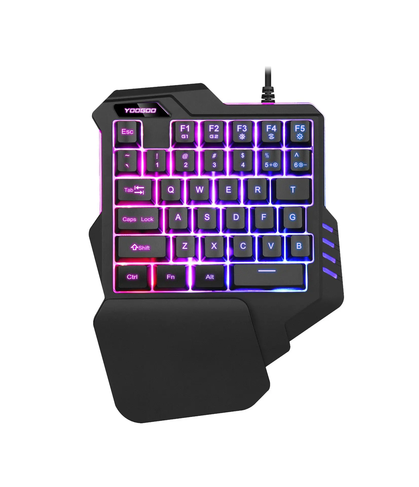 One-Handed Gaming Keyboard Colorful Rgb Backlit Gaming Keyboard New Single Handed Keyboard Operation Free Adjustment Lighting