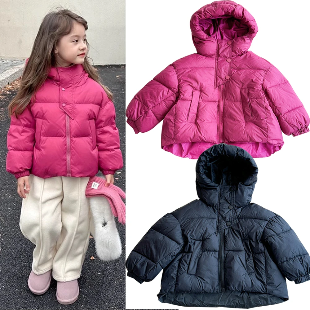 

Модная куртка на молнии в корейском стиле, зима 2025, унисекс, стеганое пальто с капюшоном для детей, одежда для девочек, детское пальто, верхняя одежда
