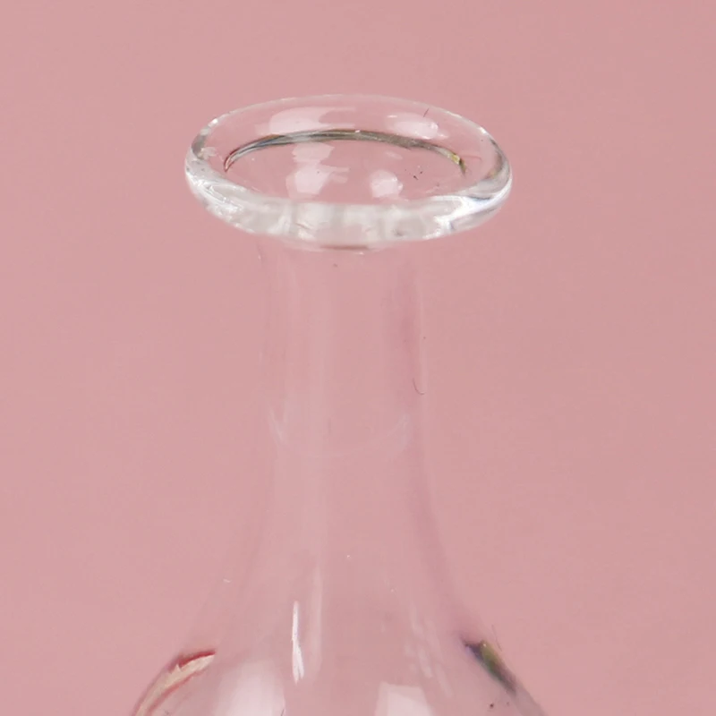 Simulación de casa de muñecas en miniatura, botella de licor de vino tinto transparente, botella de Sake, dispensador de vino tinto, modelo de juguetes de cocina, 1:12