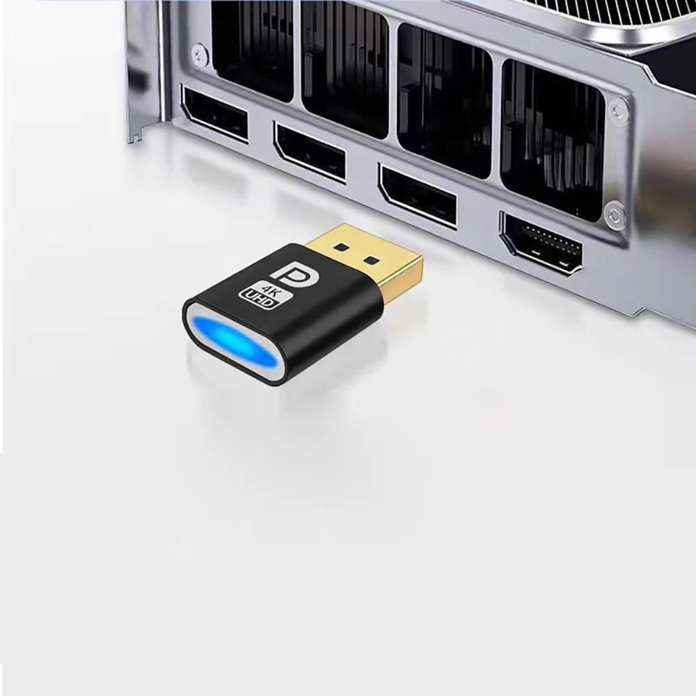 4K DP DisplayPort Plug Virtual Monitor รีโมท Hold Wakeup Adapter 3060 กราฟิกการ์ดโหลด Converter EDID ล็อคหน้าจอจําลอง