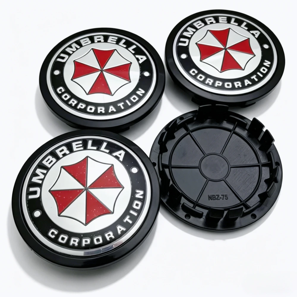 4pcs/Set 75mm ( Clips 65mm ) Umbrella Logo Emblem Badge Car Wheel Center Caps Wheel Hubcap Rim Hub Dust Cover Car Accessories view 5