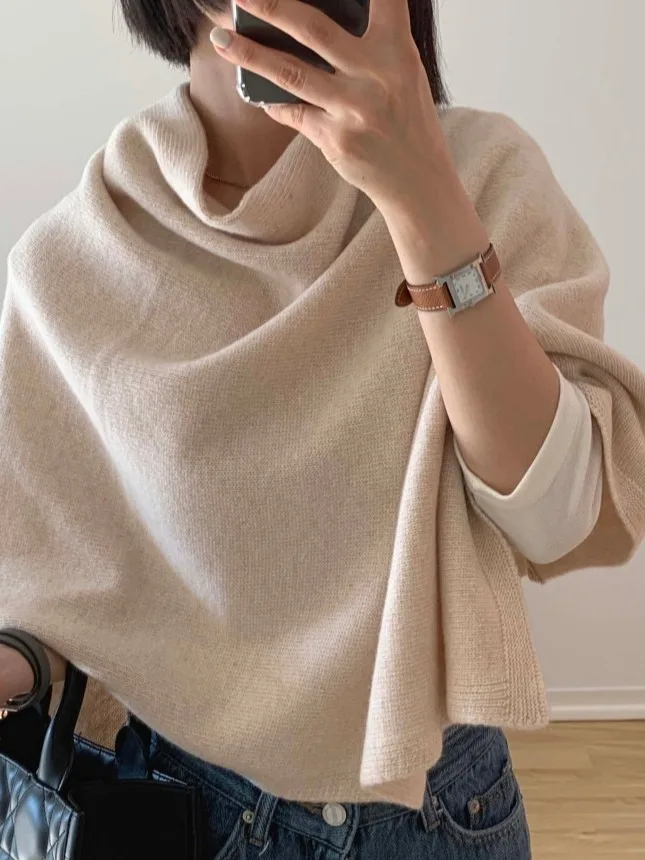 

Корейский мягкий уютный женский кардиган-свитер, осень 2024, новинка Faion, высококачественный вязаный свитер с шиловым воротником Ele