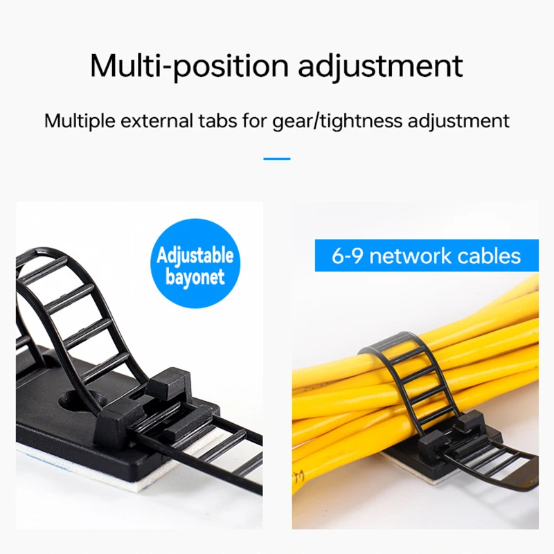 8/20 szt. Kabel samoprzylepny klipsy do organizera regulowane nylonowe opaski zaciskowe zaciski do kabli do uchwytu przewód zasilający samochodowego