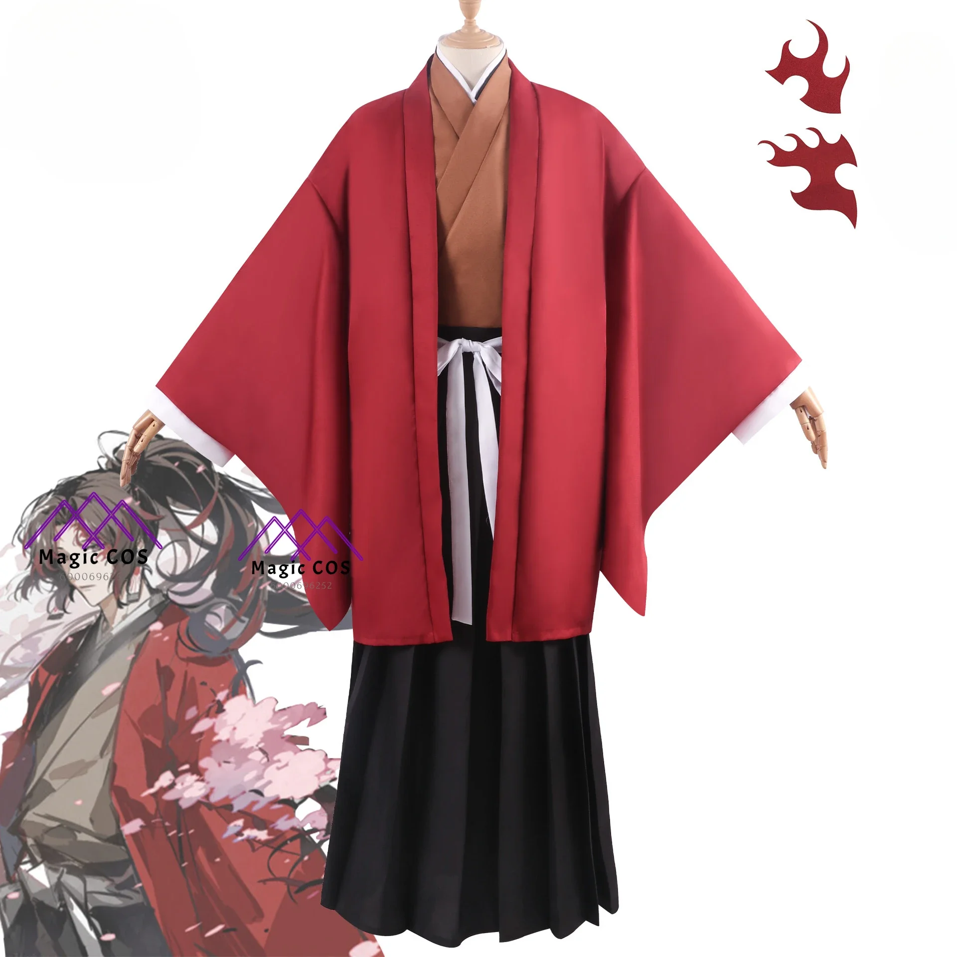 

Anime Demon Slaye Tsugikuni Yoriichi Cosplay Party Essential Full Set Japanese Leisure for Men Accessories Costumes Halloween